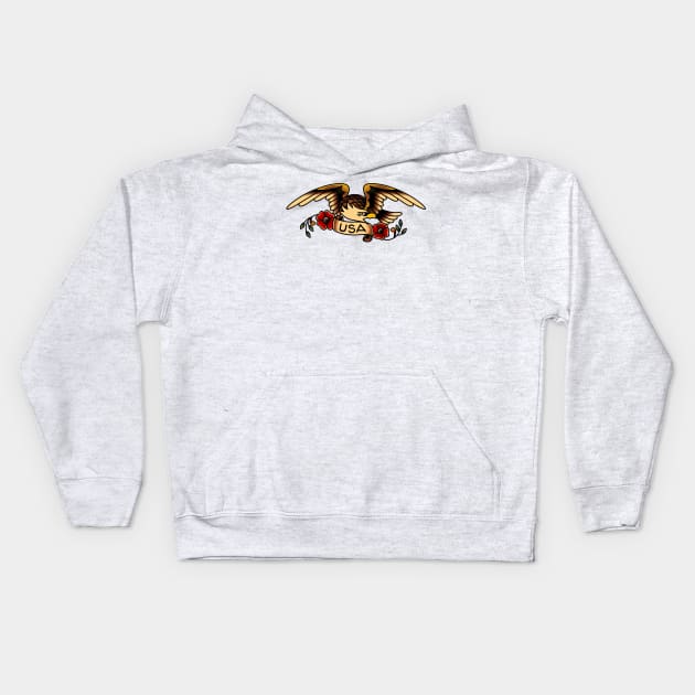 USA Patriotic Eagle Kids Hoodie by OldSalt